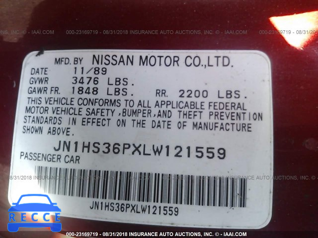 1990 NISSAN 240SX SE JN1HS36PXLW121559 image 8