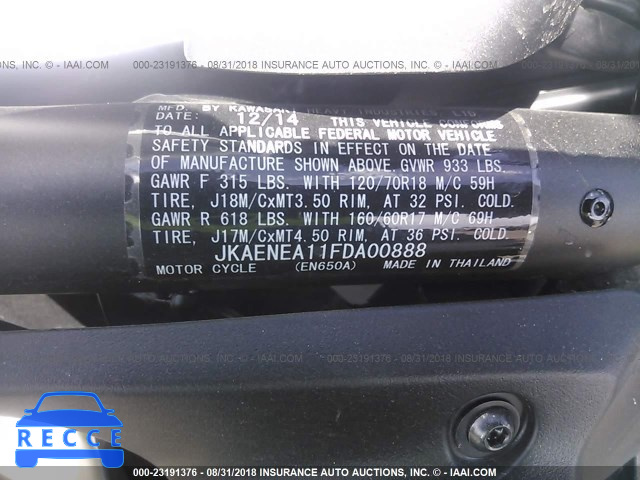 2015 KAWASAKI EN650 A JKAENEA11FDA00888 image 9