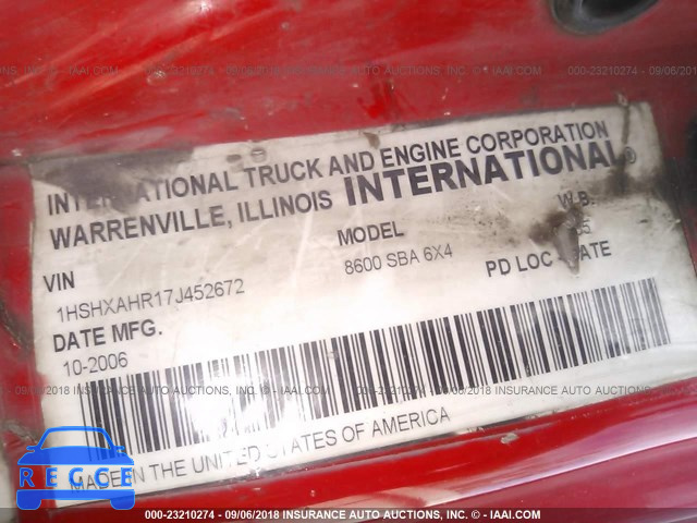 2007 INTERNATIONAL 8600 8600 1HSHXAHR17J452672 зображення 9