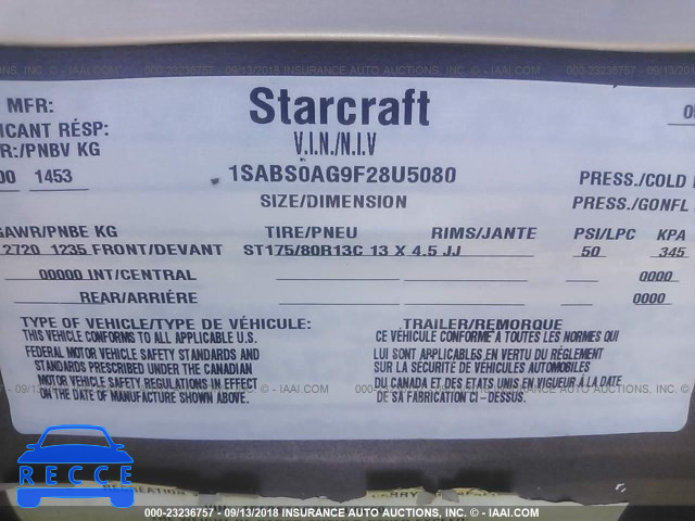 2015 STARCRAFT AR-ONE 1SABS0AG9F28U5080 image 8