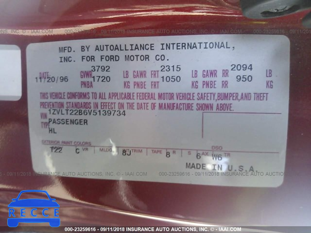 1997 FORD PROBE GT/GTS 1ZVLT22B6V5139734 image 8