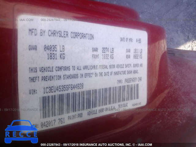 1995 CHRYSLER LEBARON GTC 1C3EU4535SF644828 image 8