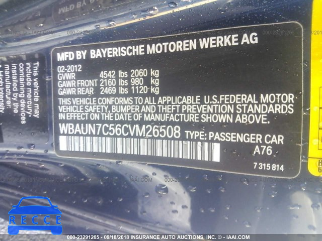 2012 BMW 135 I WBAUN7C56CVM26508 image 8