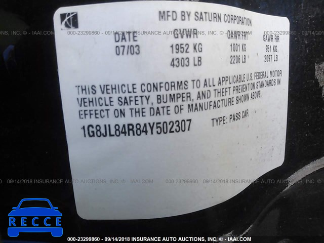 2004 SATURN LW300 LEVEL 3 1G8JL84R84Y502307 Bild 8