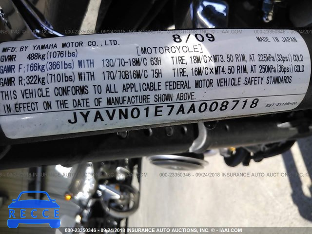 2010 YAMAHA XVS950 A JYAVN01E7AA008718 Bild 9