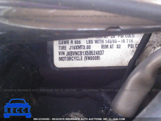 2005 KAWASAKI VN800 B JKBVNCB1X5B524837 зображення 9