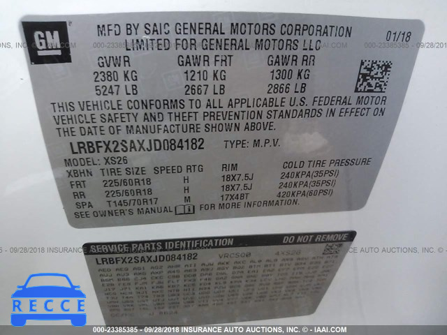2018 BUICK ENVISION ESSENCE LRBFX2SAXJD084182 image 8