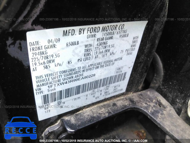 2009 FORD F450 SUPER DUTY 1FTXW43R99EA90229 Bild 9