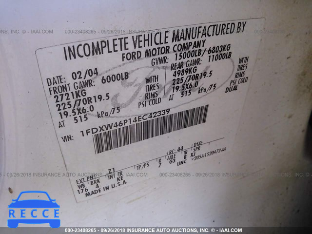 2004 FORD F450 SUPER DUTY 1FDXW46P14EC42339 image 9