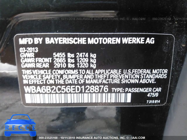 2014 BMW 650 I/GRAN COUPE WBA6B2C56ED128876 Bild 8