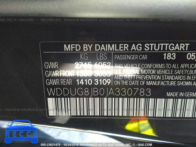2018 MERCEDES-BENZ S 63 AMG 4MATIC WDDUG8JB0JA330783 зображення 8