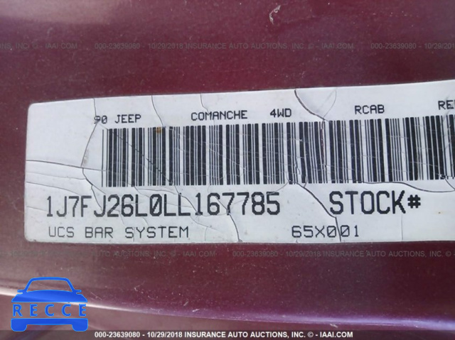 1990 JEEP COMANCHE 1J7FJ26L0LL167785 image 8