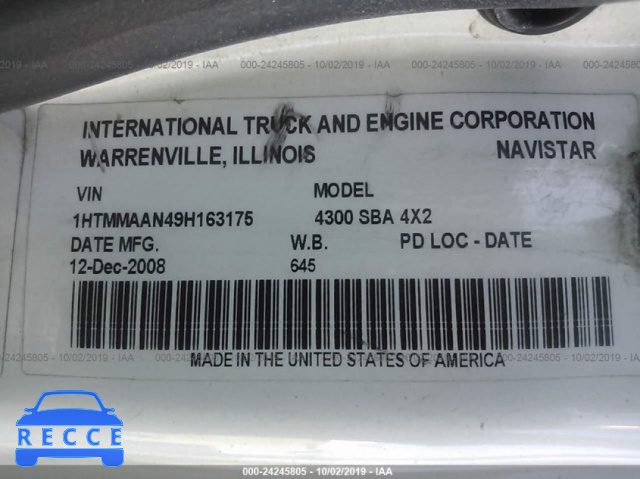 2009 INTERNATIONAL 4300 4300 1HTMMAAN49H163175 image 8