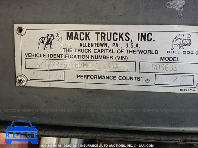 1997 MACK RD688S RD600 1M2P267Y6VM031594 зображення 8