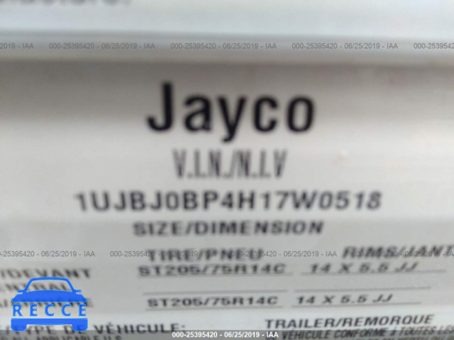 2016 JAYCO OTHER 1UJBJ0BP4H17W0518 зображення 8