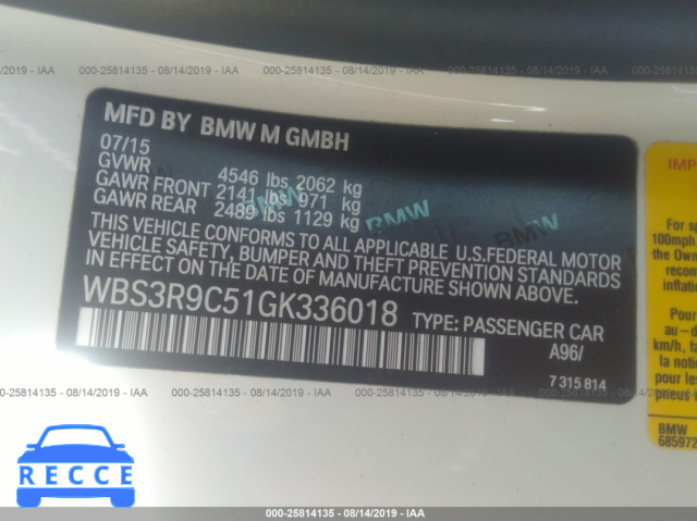 2016 BMW M4 WBS3R9C51GK336018 зображення 8