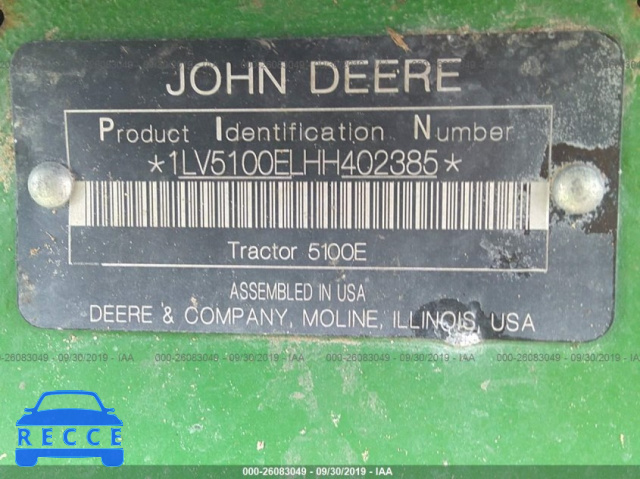 2017 JOHN DEERE TRACTOR 1LV5100ELHH402385 Bild 8