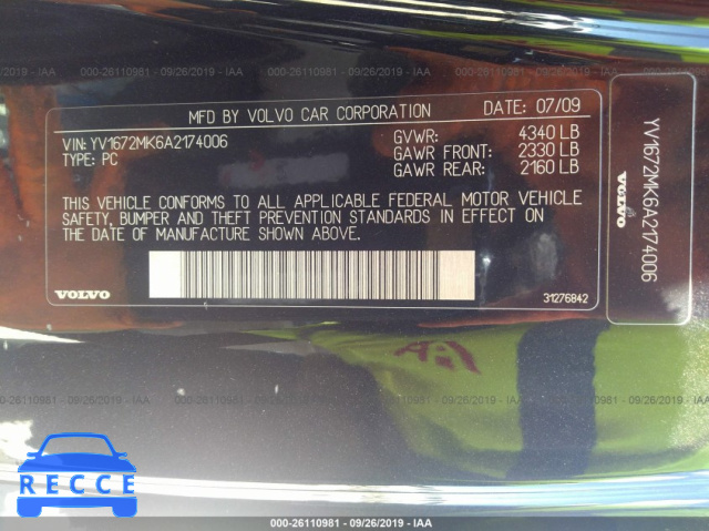 2010 VOLVO C30 T5 YV1672MK6A2174006 image 8