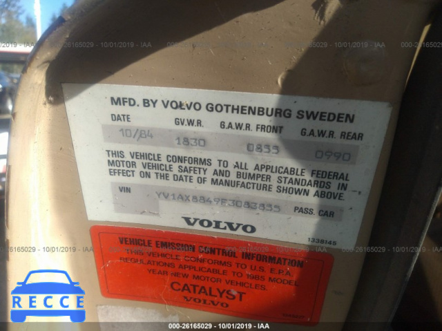 1985 VOLVO 244 DL/GL YV1AX8849F3083855 image 8