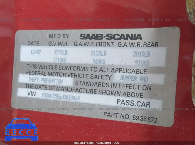 1988 SAAB 900 S YS3AK35D6J3013064 зображення 8