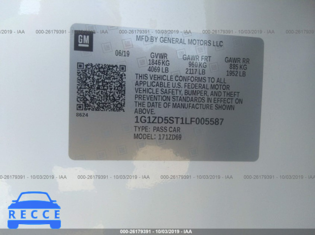 2020 CHEVROLET MALIBU LT 1G1ZD5ST1LF005587 image 8