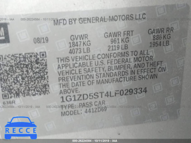 2020 CHEVROLET MALIBU LT 1G1ZD5ST4LF029334 image 8