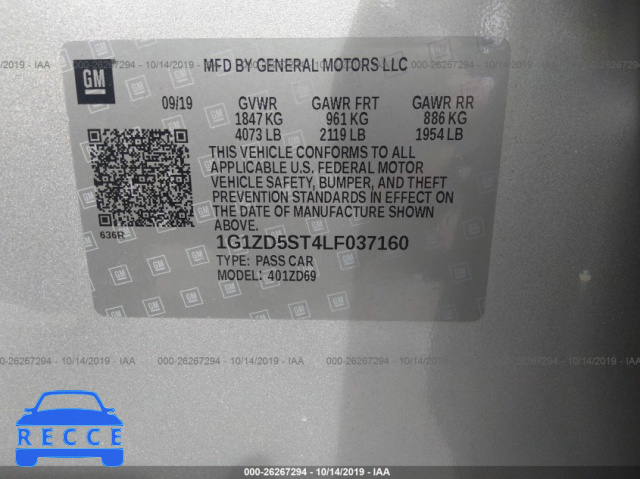 2020 CHEVROLET MALIBU LT 1G1ZD5ST4LF037160 image 8
