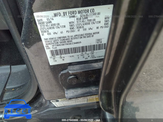 2016 FORD SUPER DUTY F-350 SRW PLATINUM/XL/XLT/LARIAT 1FT8W3BT8GEC94805 image 8