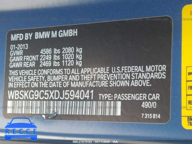 2013 BMW M3 WBSKG9C5XDJ594041 зображення 8
