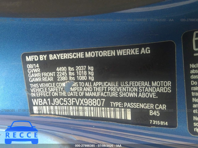 2015 BMW 2 SERIES WBA1J9C53FVX98807 image 8