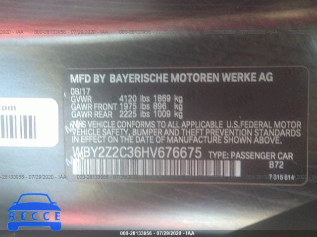 2017 BMW I8 WBY2Z2C36HV676675 image 8