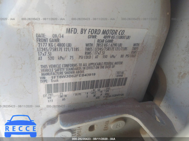 2015 FORD SUPER DUTY F-350 SRW PLATINUM/XL/XLT/LARIAT 1FT8W3B62FEB43919 image 8