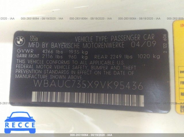 2009 BMW 1 SERIES 135I WBAUC735X9VK95436 image 8