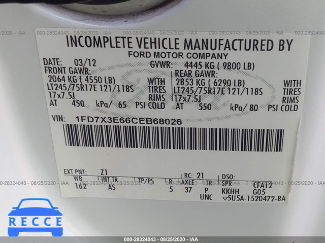 2012 FORD SUPER DUTY F-350 SRW XL/XLT/LARIAT 1FD7X3E66CEB68026 image 8