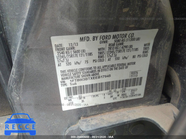 2014 FORD SUPER DUTY F-350 SRW XLT/XL/LARIAT/PLATINUM 1FT8W3BTXEEB17945 image 8