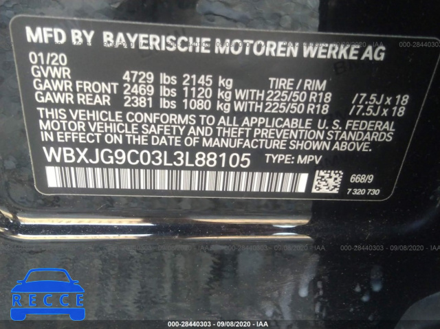 2020 BMW X1 XDRIVE28I WBXJG9C03L3L88105 Bild 8