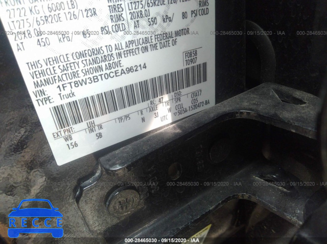 2012 FORD SUPER DUTY F-350 SRW XL/XLT/LARIAT/KING RANCH 1FT8W3BT0CEA96214 image 8