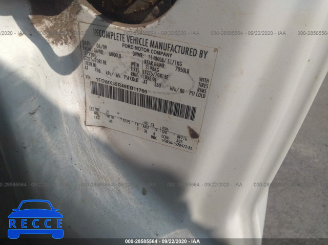 2009 FORD SUPER DUTY F-350 SRW XL/XLT/LARIAT 1FDWX35R49EB11760 зображення 8