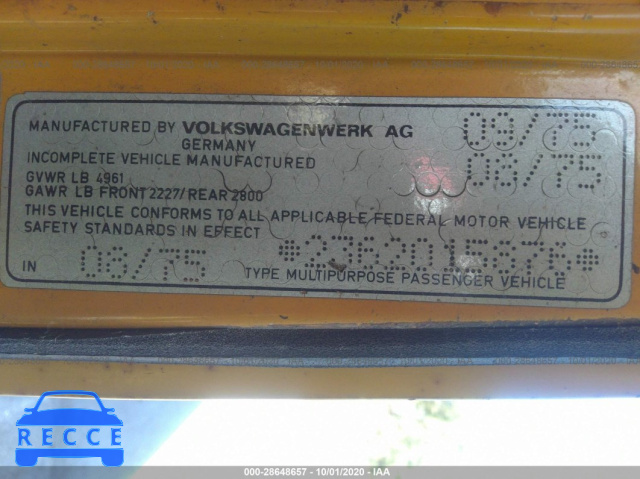 1975 VOLKSWAGEN BUS 2362015876 image 8