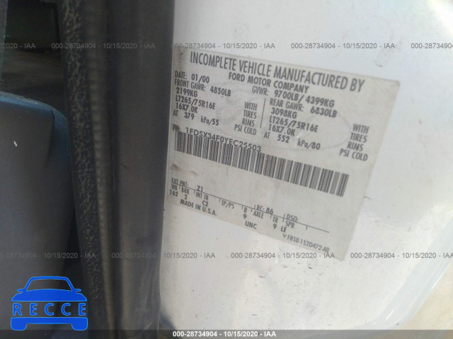 2000 FORD SUPER DUTY F-350 SRW XL/XLT/LARIAT 1FDSX34F0YEC25503 image 8