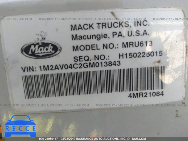 2016 MACK MRU613 MRU600 1M2AV04C2GM013843 image 8