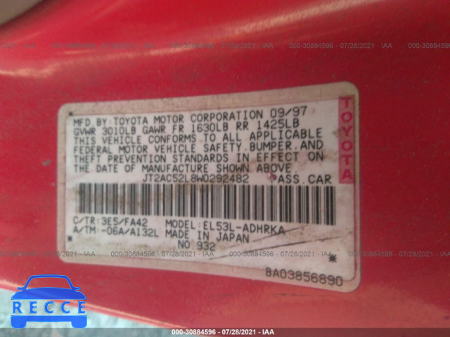 1998 TOYOTA TERCEL CE JT2AC52L8W0292482 image 8