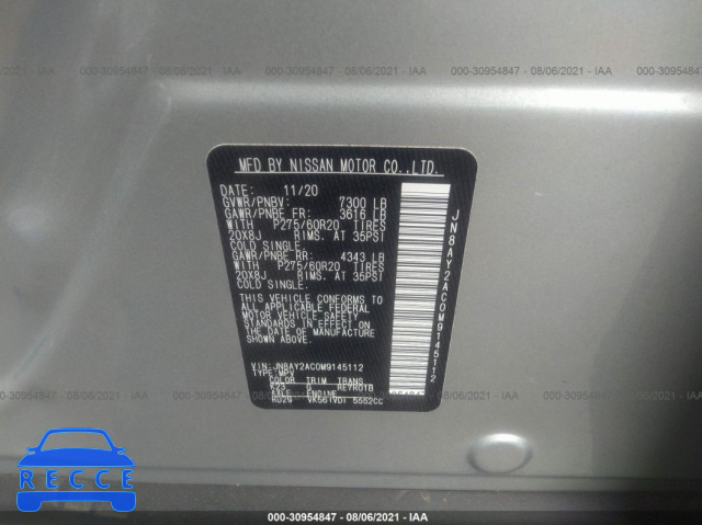 2021 NISSAN ARMADA SV JN8AY2AC0M9145112 image 8