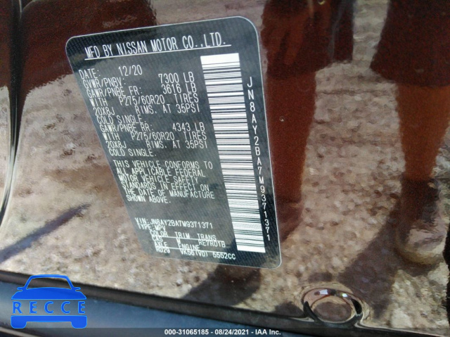 2021 NISSAN ARMADA SL JN8AY2BA7M9371371 image 8