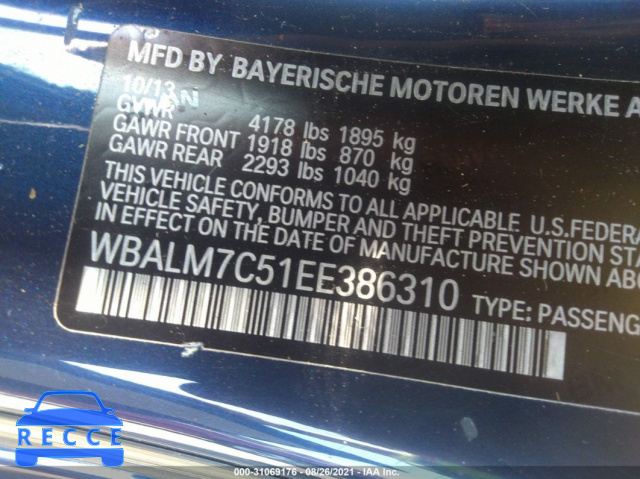 2014 BMW Z4 SDRIVE35I WBALM7C51EE386310 image 8
