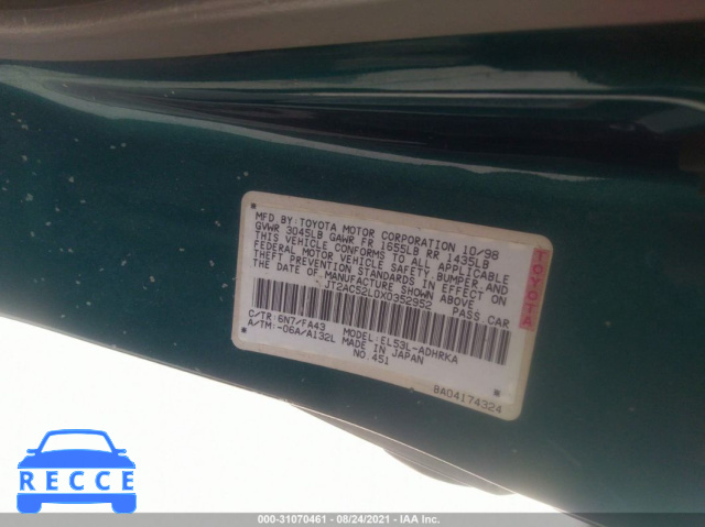 1999 TOYOTA TERCEL  JT2AC52L0X0352952 image 8