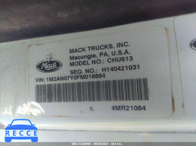 2015 MACK 600 CHU600 1M2AN07Y0FM018884 Bild 8