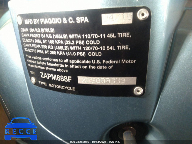 2011 VESPA LX 150IE ZAPM688FXB5000339 image 8