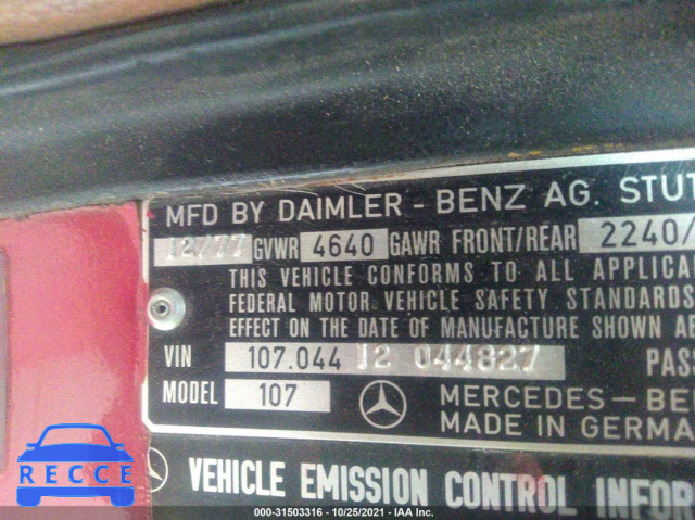 1978 MERCEDES 450 SL C  10704412044827 image 8