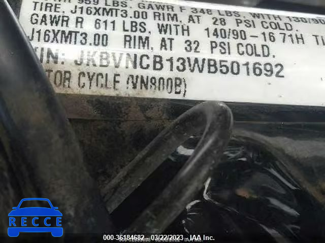 1998 KAWASAKI VN800 B JKBVNCB13WB501692 зображення 9